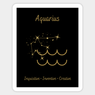 Astrology Collection - Aquarius (Symbol & Constellation) Sticker